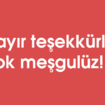 Hayır teşekkürler, çok meşgulüz!